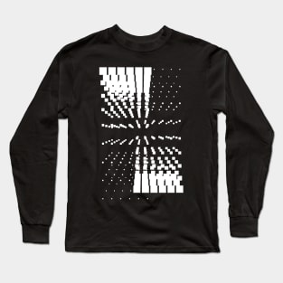 Geometric black and white abstract stars futuristic Long Sleeve T-Shirt